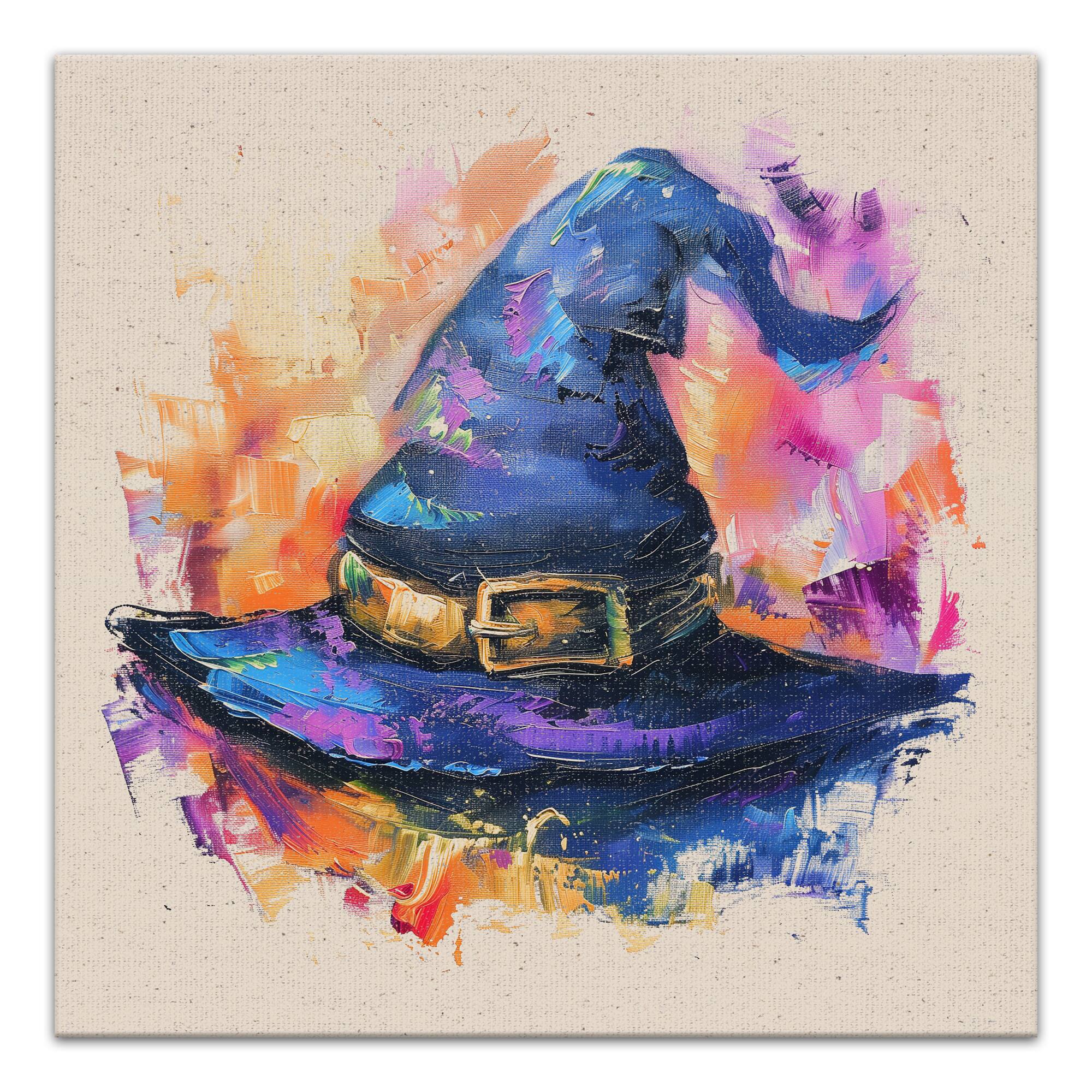 Painterly Witch Hat 16" x 16" Canvas Wall Art